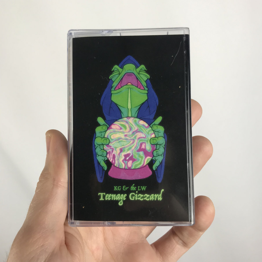 Teenage Gizzard Blue & Green Glitter Cassette (Bootleg by Haunted Birthday Records)